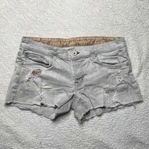 Rich & Skinny Denim shorts, distressed “ tore up” size 28